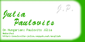 julia paulovits business card