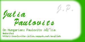 julia paulovits business card